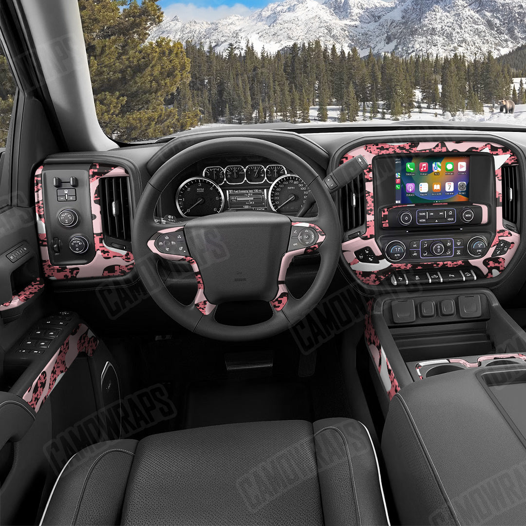 Compound Pink Camo Car Interior Skin