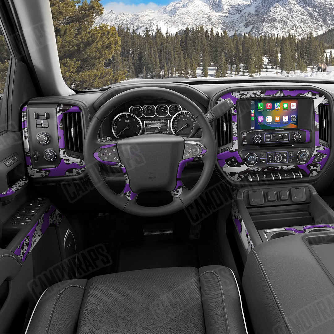 Compound Purple Tiger Camo Car Interior Skin