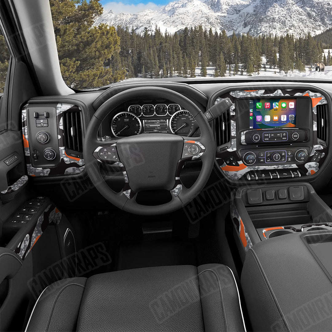 Compound Urban Orange Camo Car Interior Skin