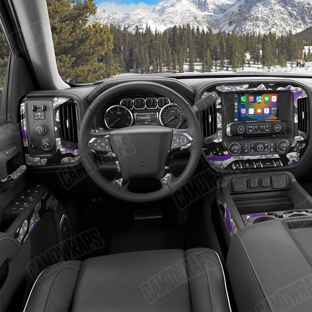 Compound Urban Purple Camo Car Interior Skin