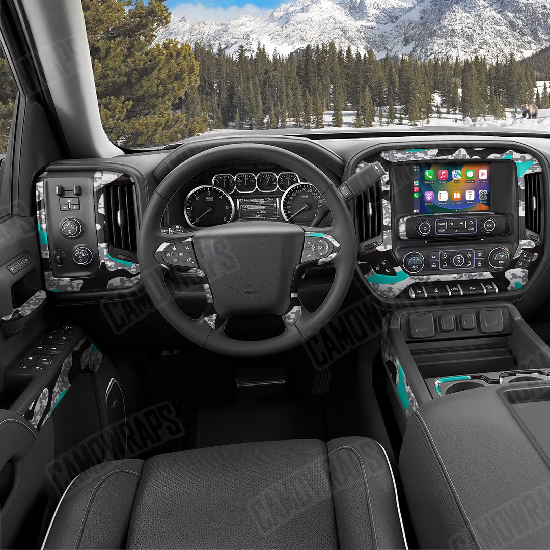 Compound Urban Tiffany Blue Camo Car Interior Skin