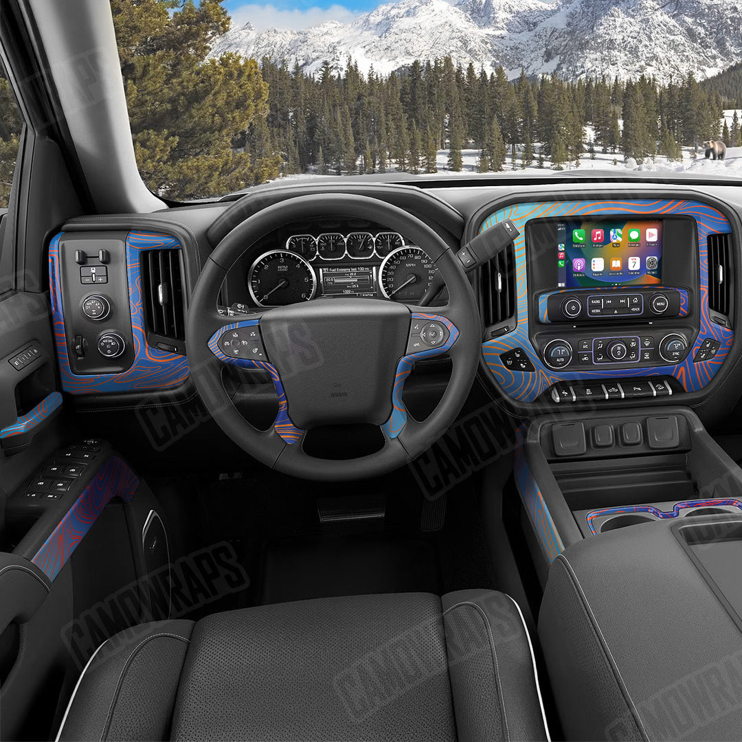 Damascus Fire And Ice Camo Car Interior Skin