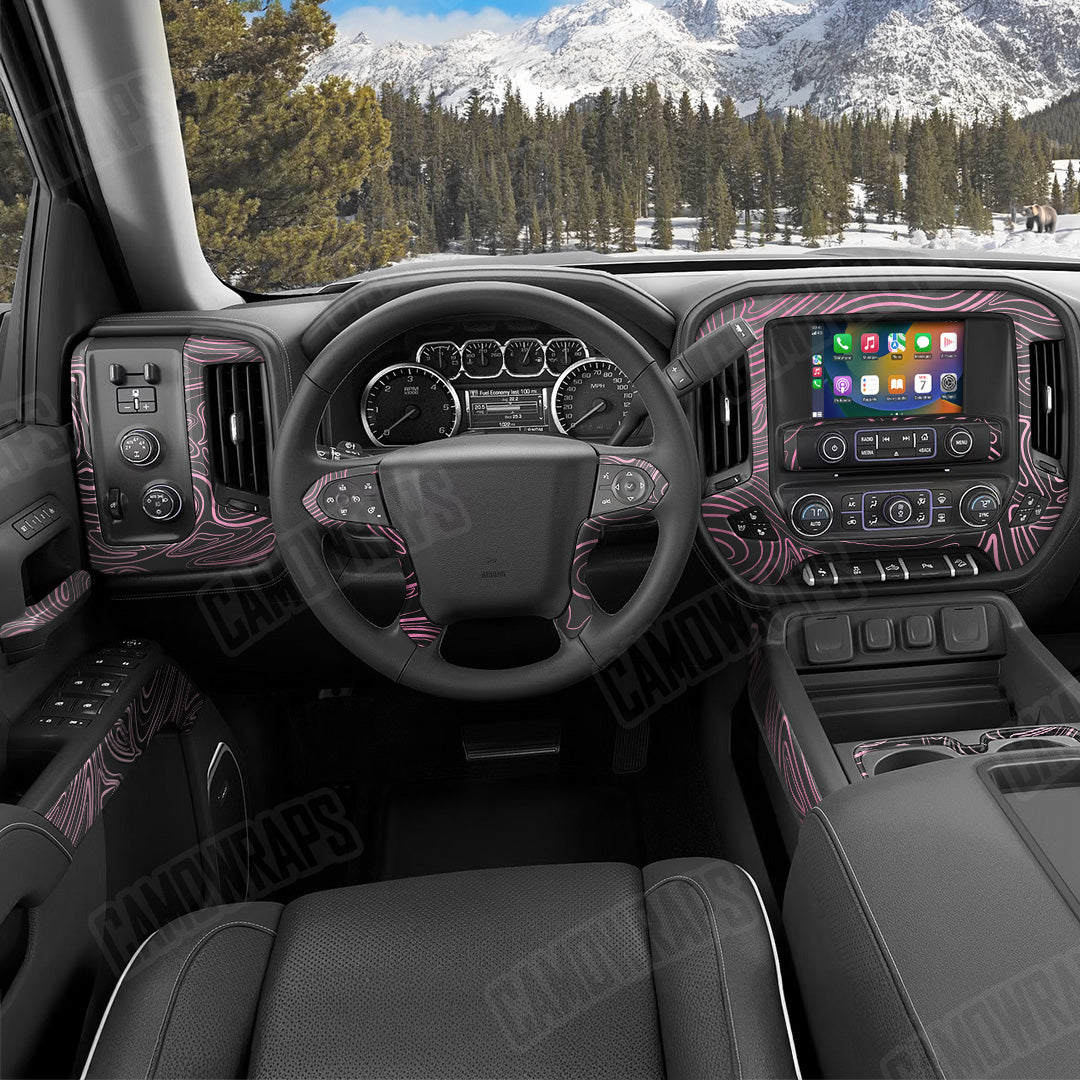 Damascus Pink Camo Car Interior Skin