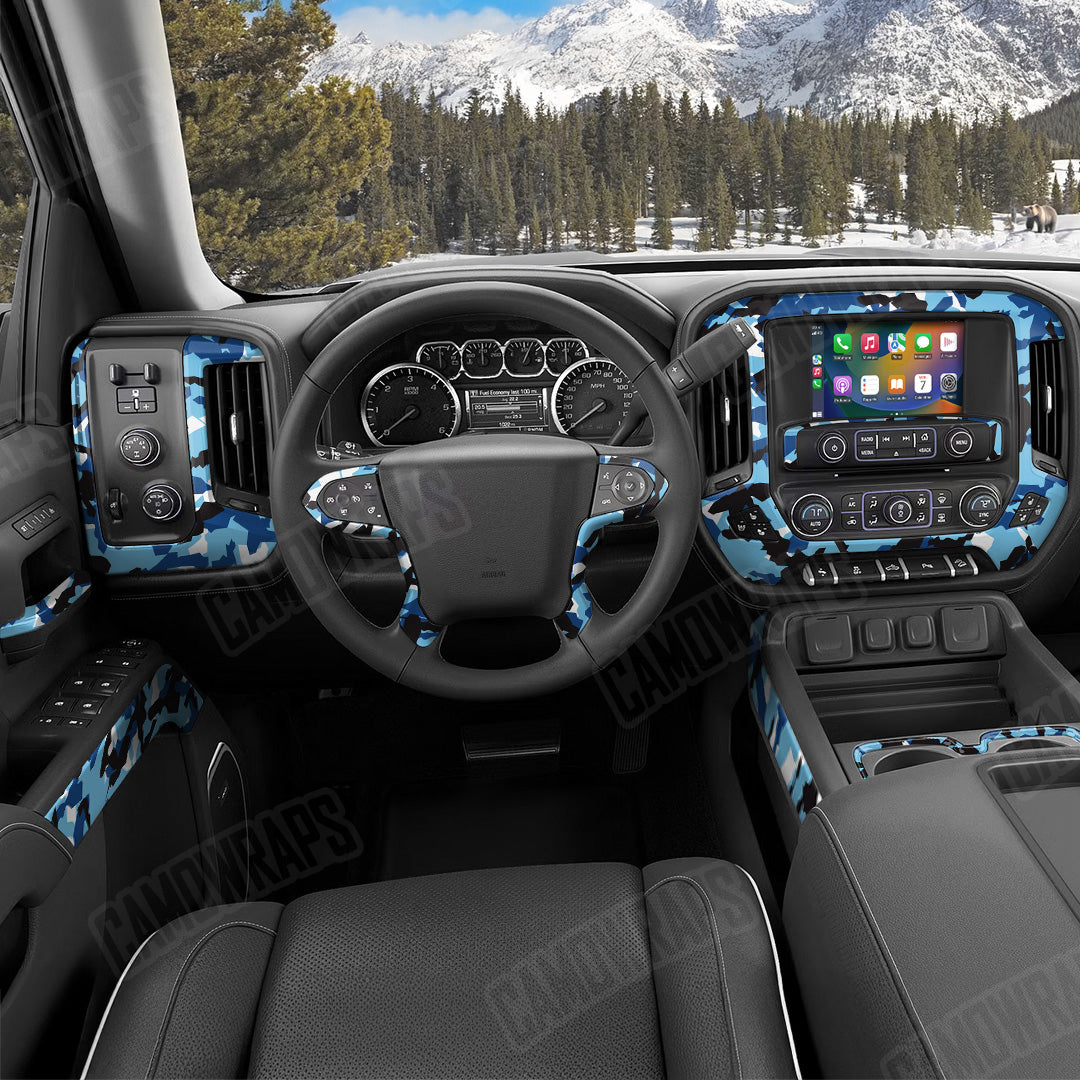 Erratic Baby Blue Camo Car Interior Skin