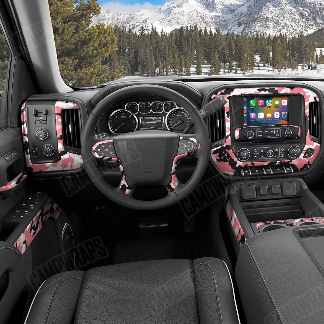 Erratic Pink Camo Car Interior Skin