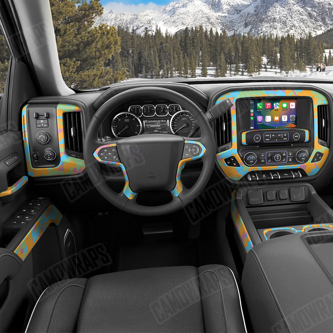 Erratic Sherbert Camo Car Interior Skin