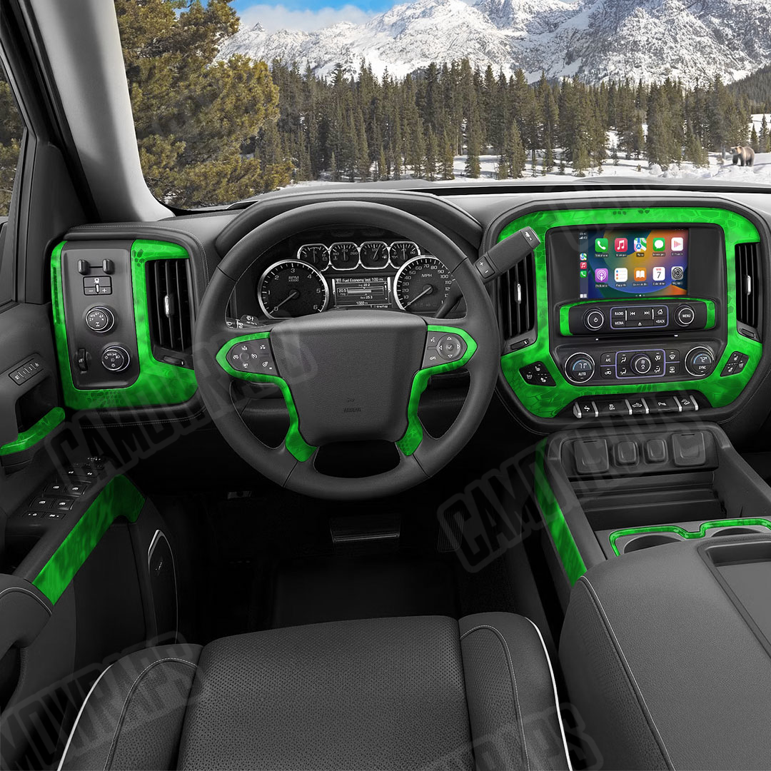 Kryptek Green Camo Car Interior Skin