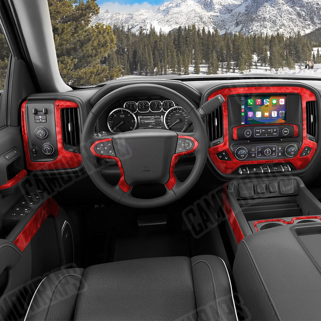 Kryptek Red Camo Car Interior Skin