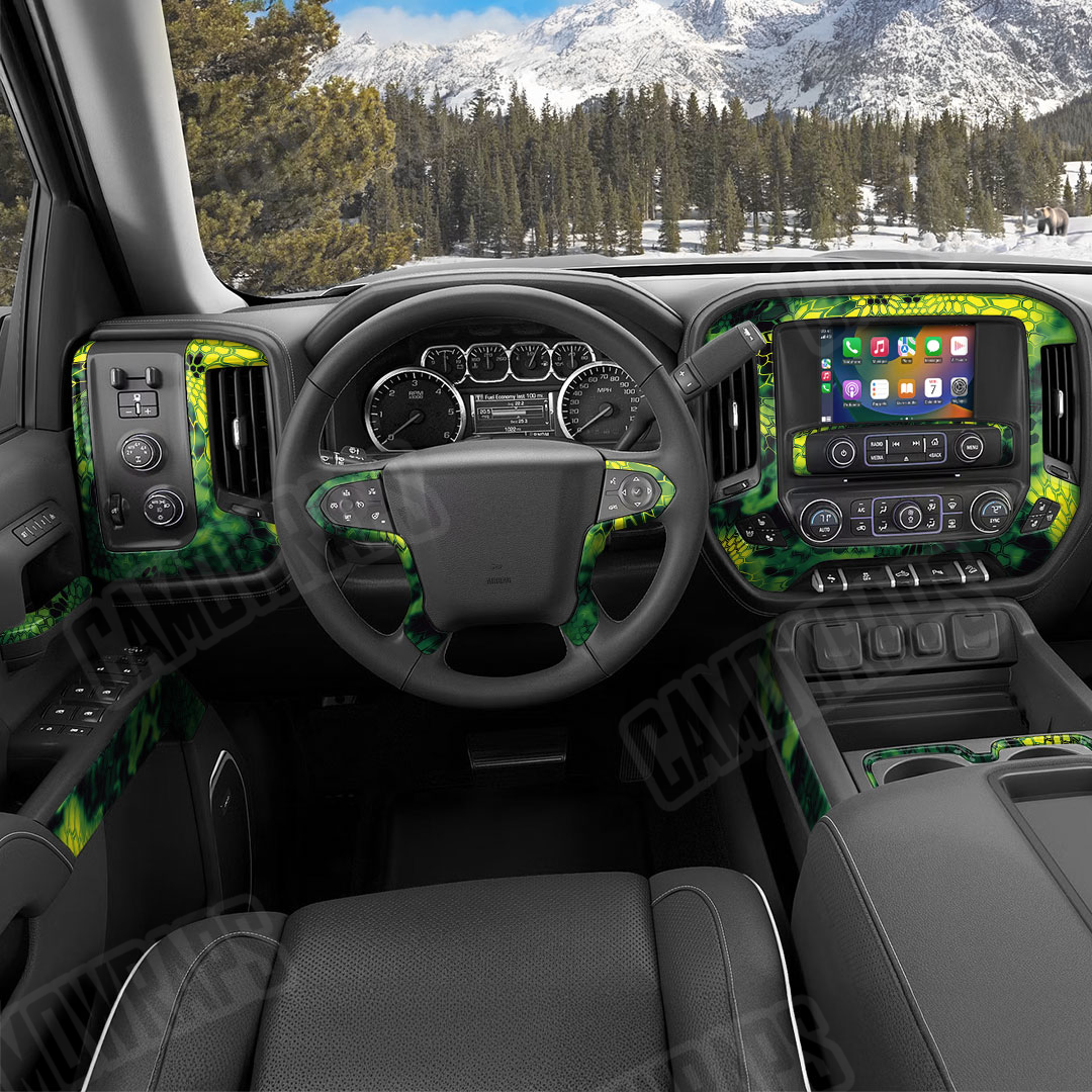 Kryptek Toxic Waste Camo Car Interior Skin