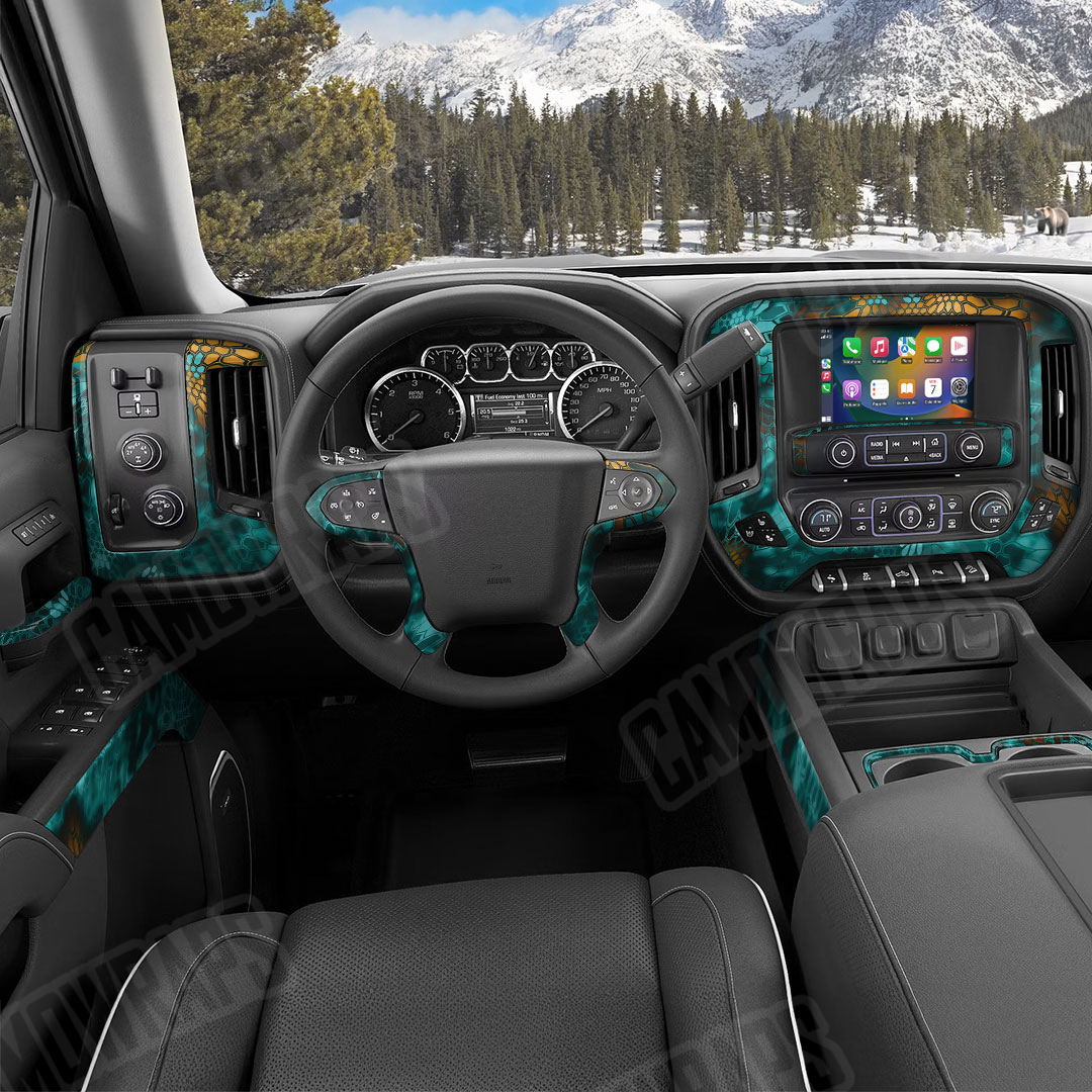 Kryptek Turquoise Camo Car Interior Skin