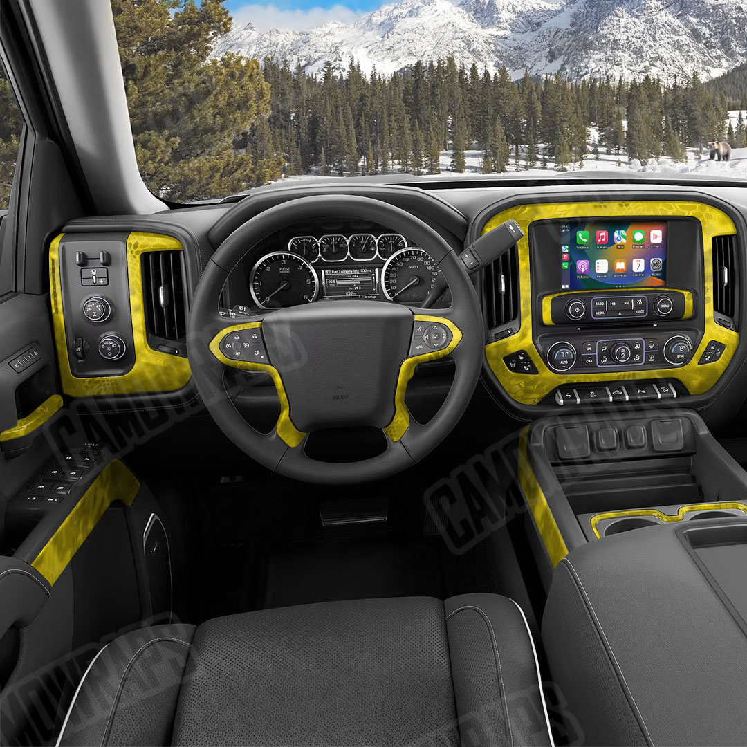 Kryptek Yellow Camo Car Interior Skin