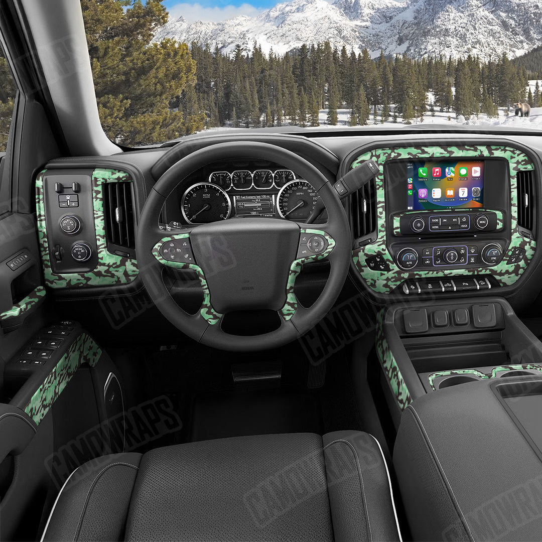 Classic Mint Chocolate Chip Camo Car Interior Skin