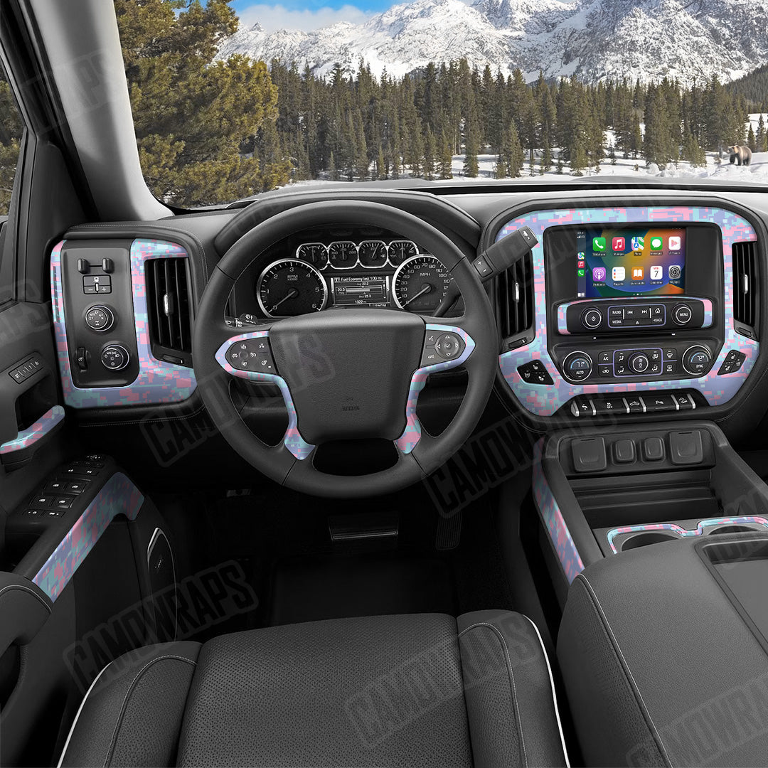 Digital Cotton Candy Camo Car Interior Skin