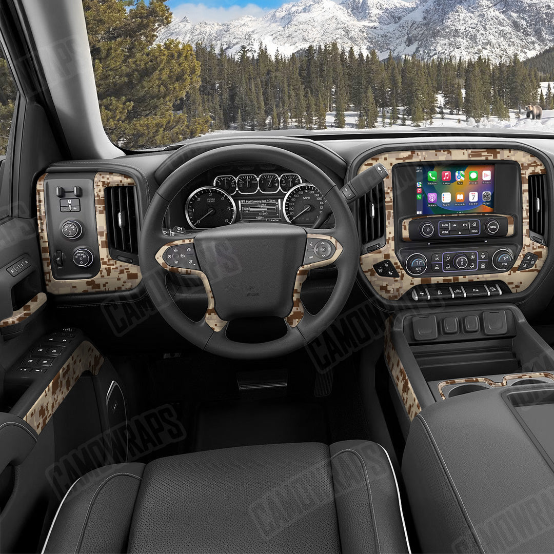 Digital Desert Camo Car Interior Skin