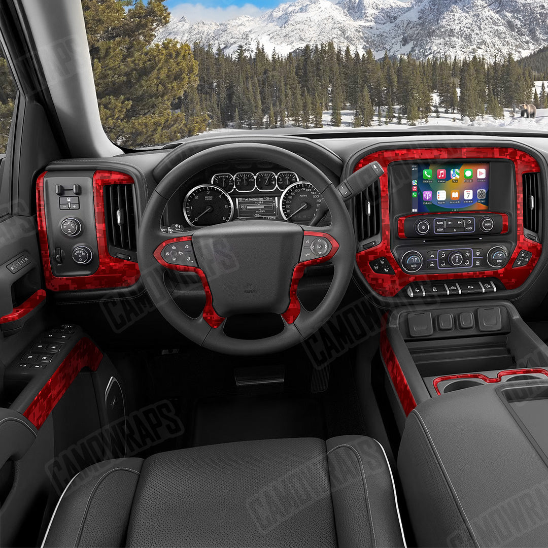 Digital Elite Red Camo Car Interior Skin