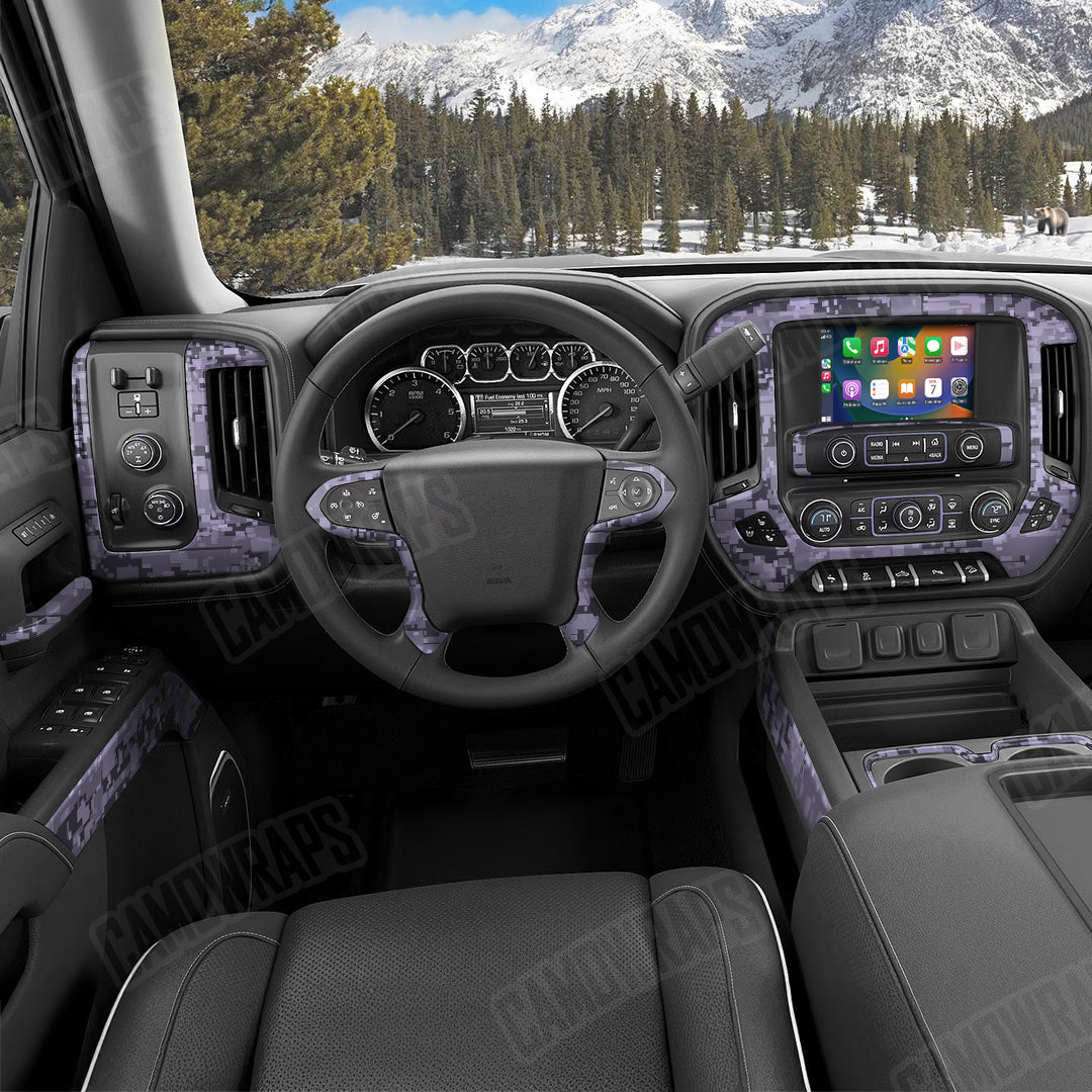 Digital Lilac Camo Car Interior Skin
