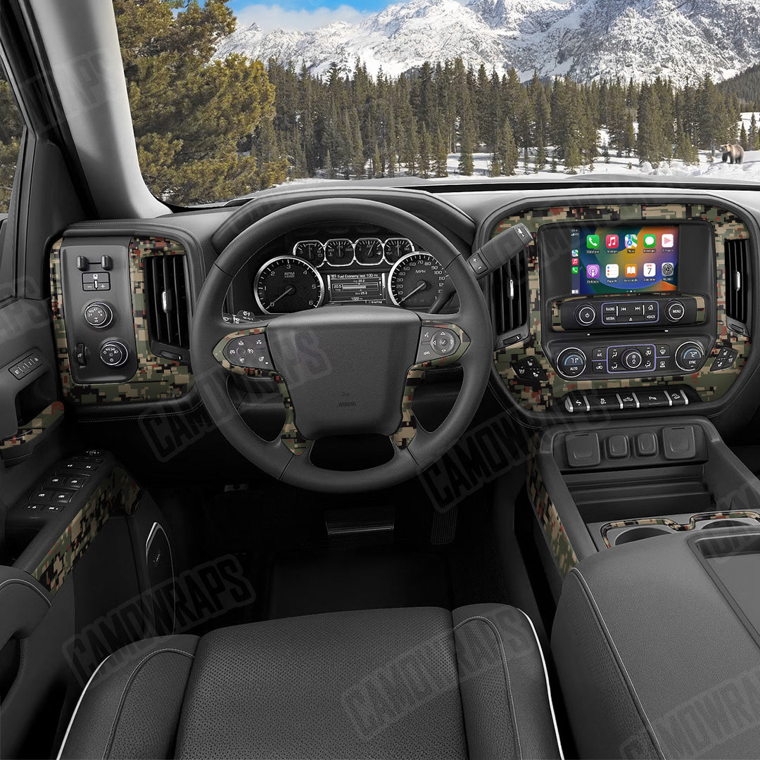 Digital Militant Copper Camo Car Interior Skin