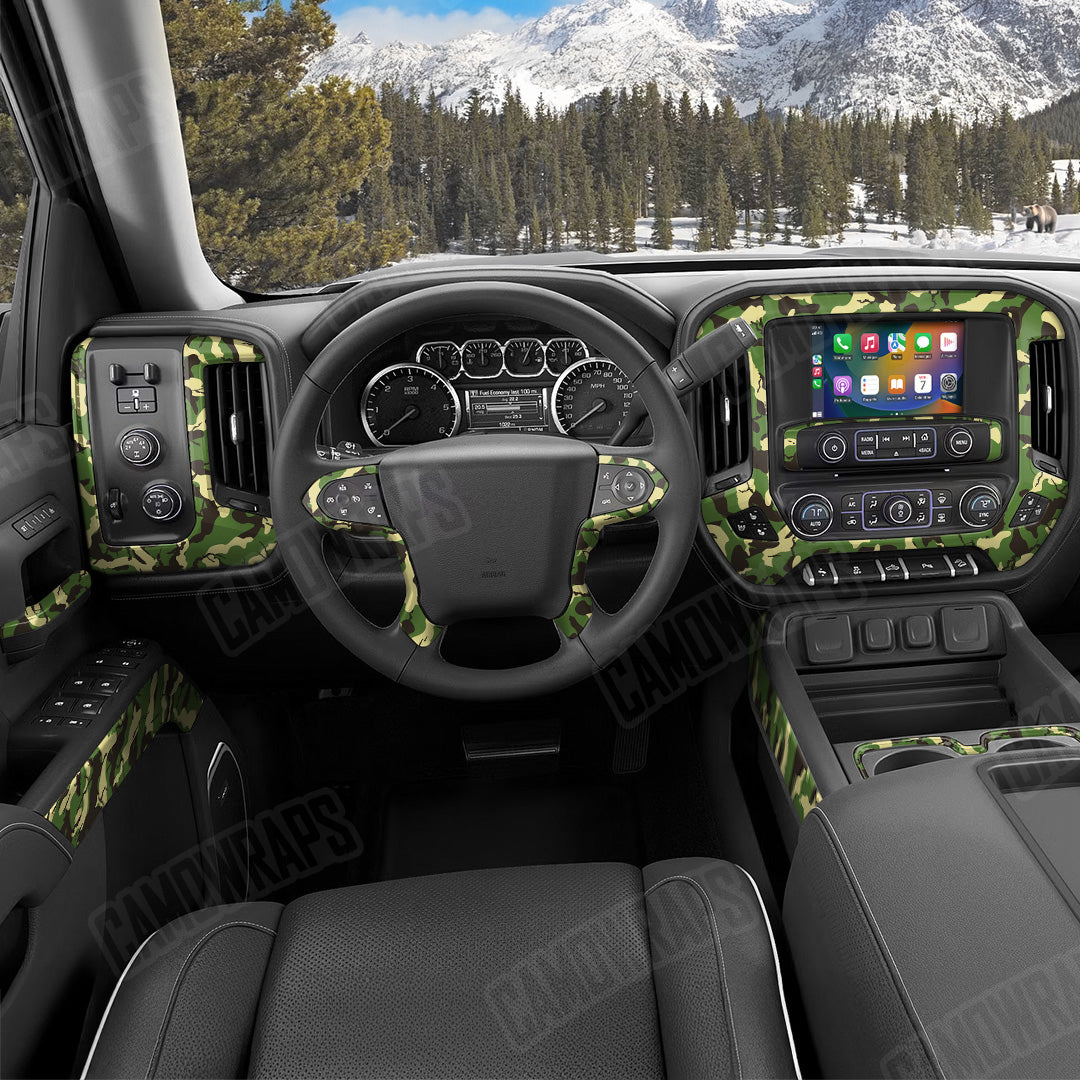 Ragged Jungle Camo Car Interior Skin