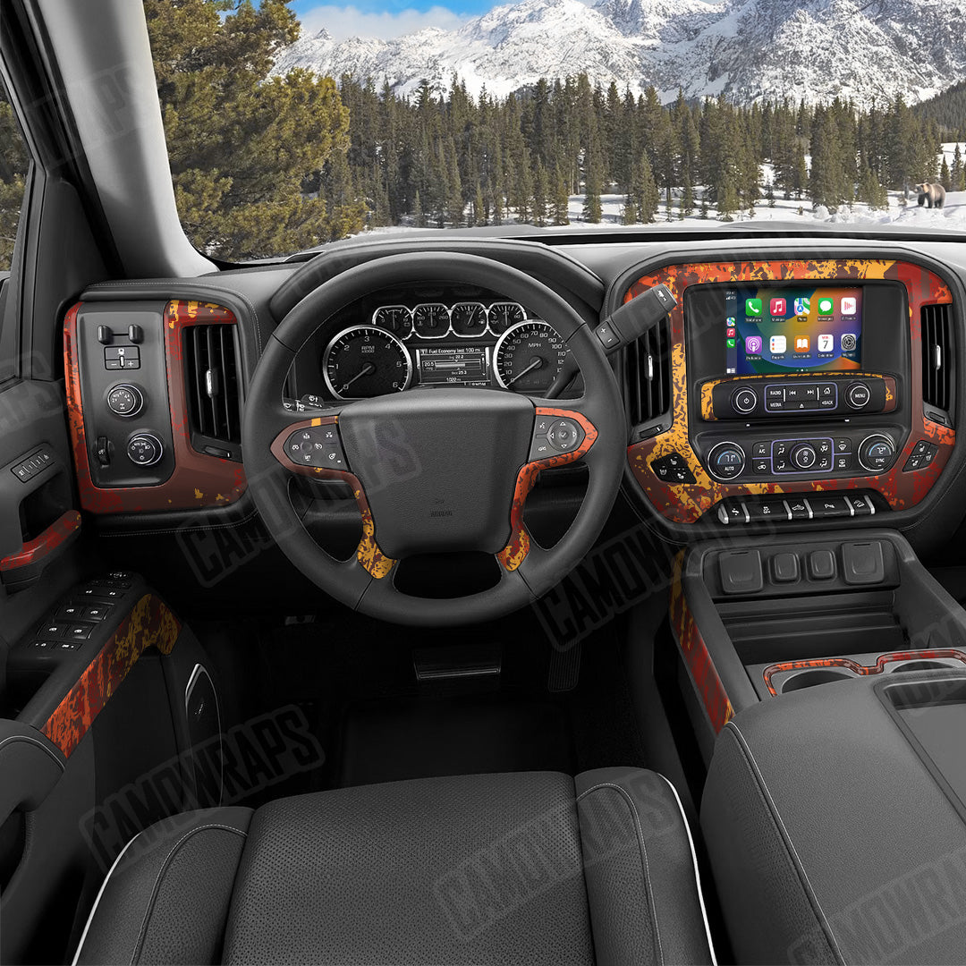 Pasted Autumn Camo Car Interior Skin