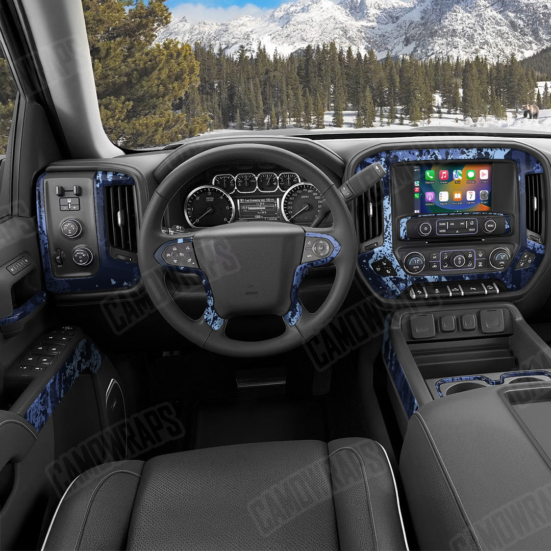 Pasted Blue Urban Night Camo Car Interior Skin