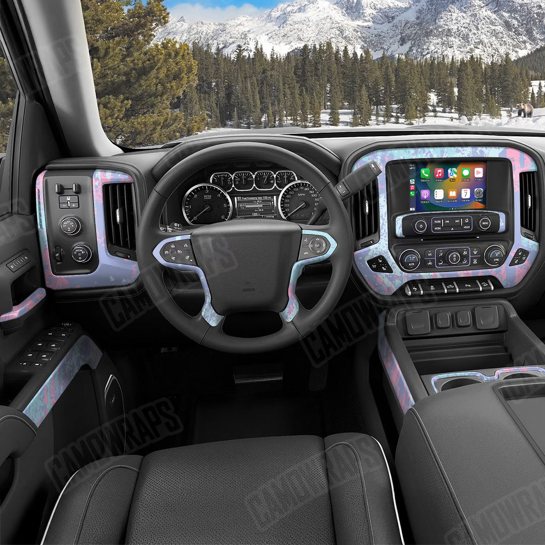 Pasted Cotton Candy Camo Car Interior Skin