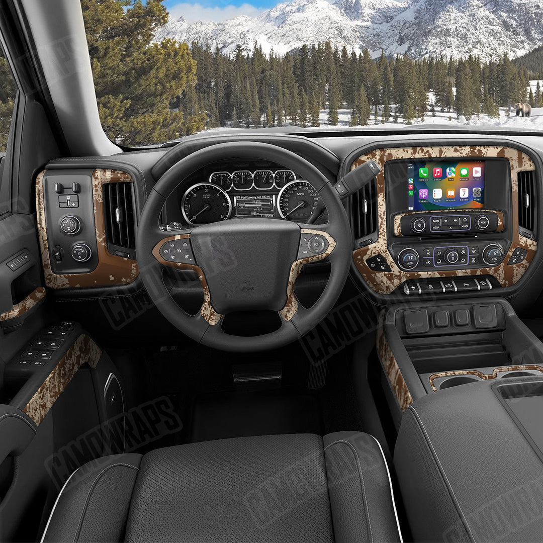 Pasted Desert Camo Car Interior Skin