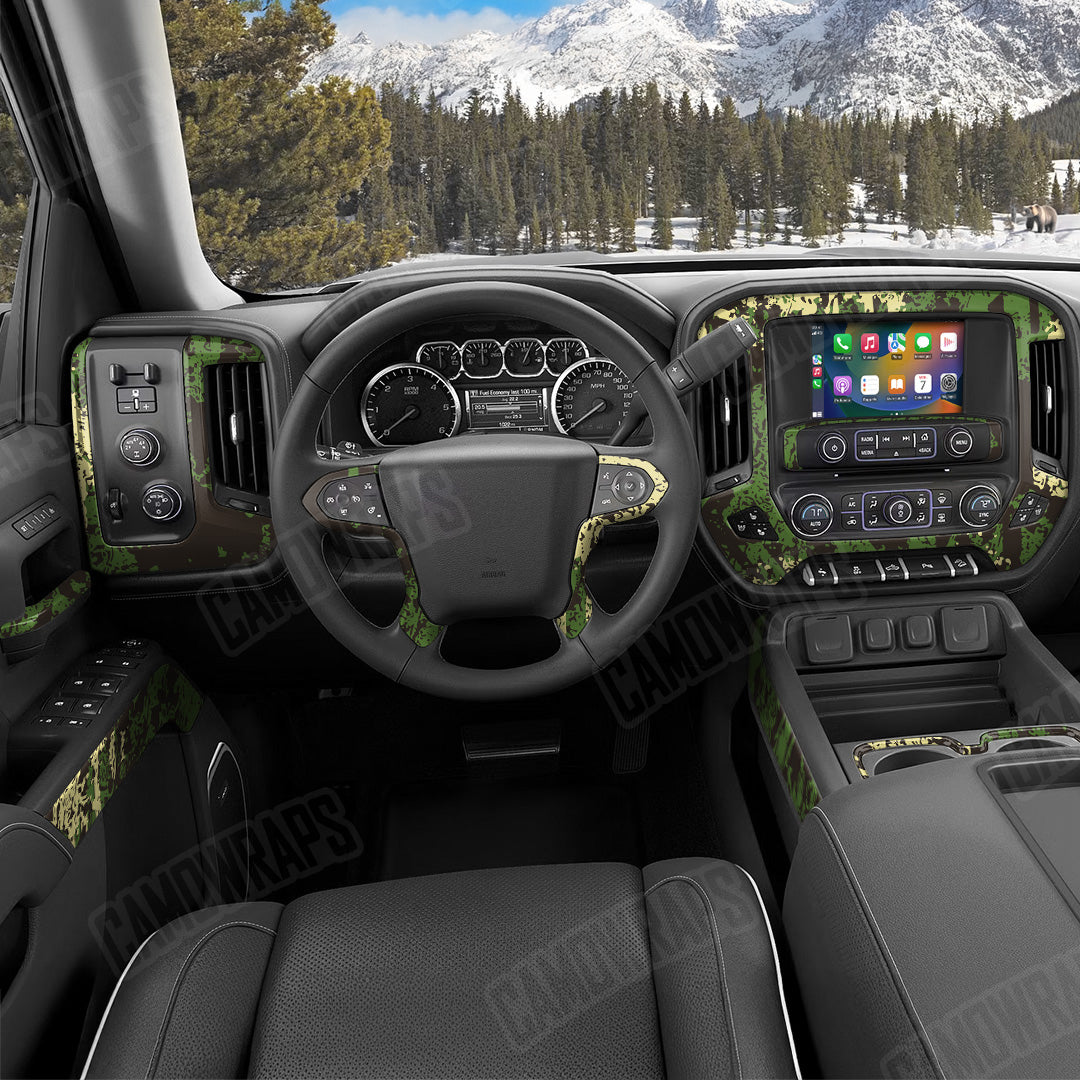 Pasted Jungle Camo Car Interior Skin
