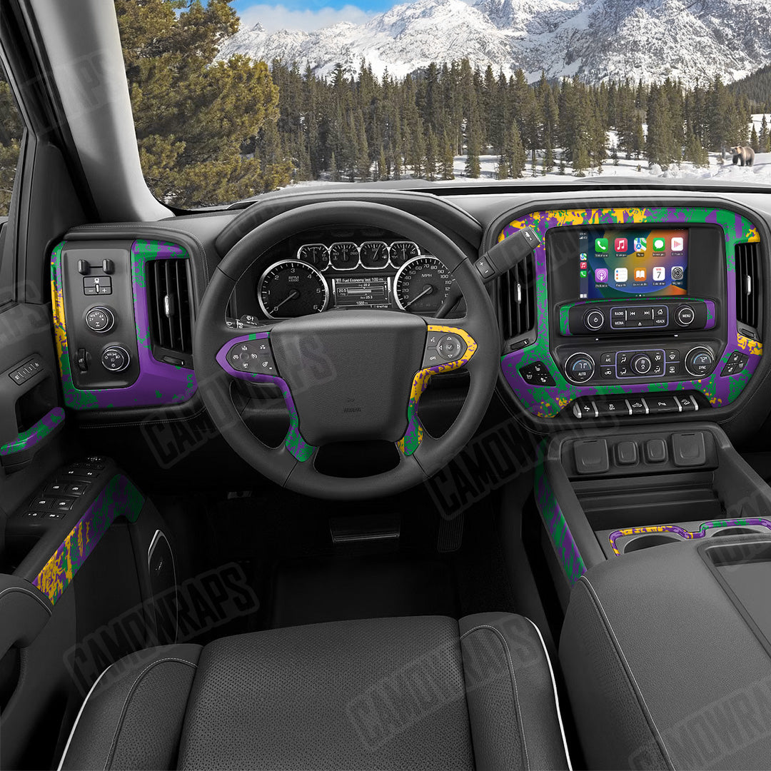Pasted Mardi Gras Camo Car Interior Skin