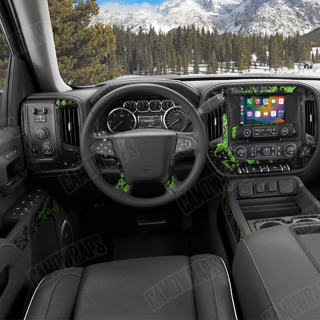 Pasted Metro Green Camo Car Interior Skin