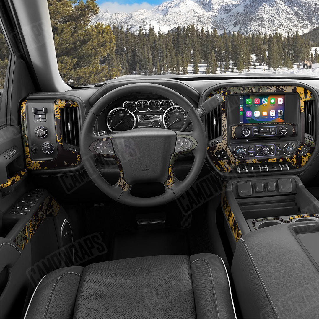 Pasted Militant Yellow Camo Car Interior Skin