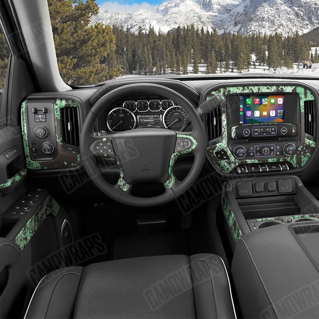 Pasted Mint Chocolate Chip Camo Car Interior Skin