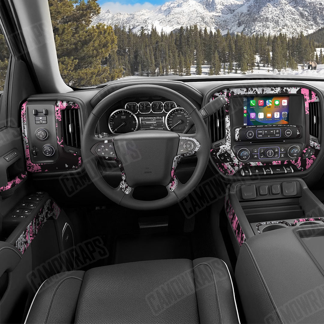 Pasted Pink Tiger Camo Car Interior Skin
