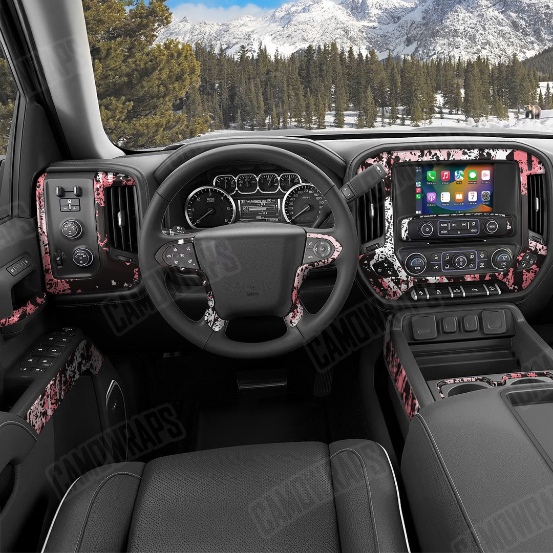 Pasted Pink Camo Car Interior Skin