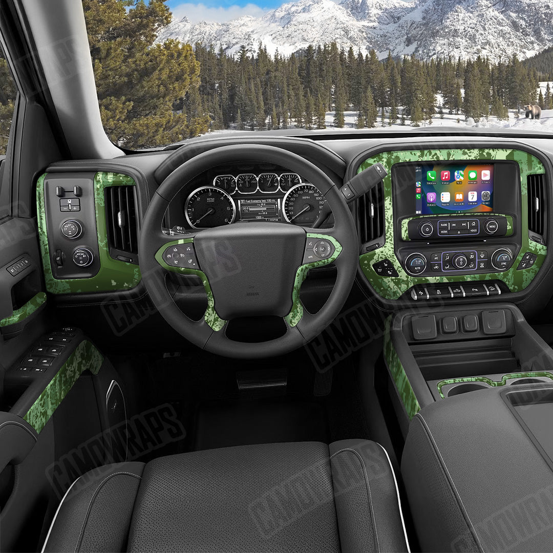 Pasted Pistachio Camo Car Interior Skin