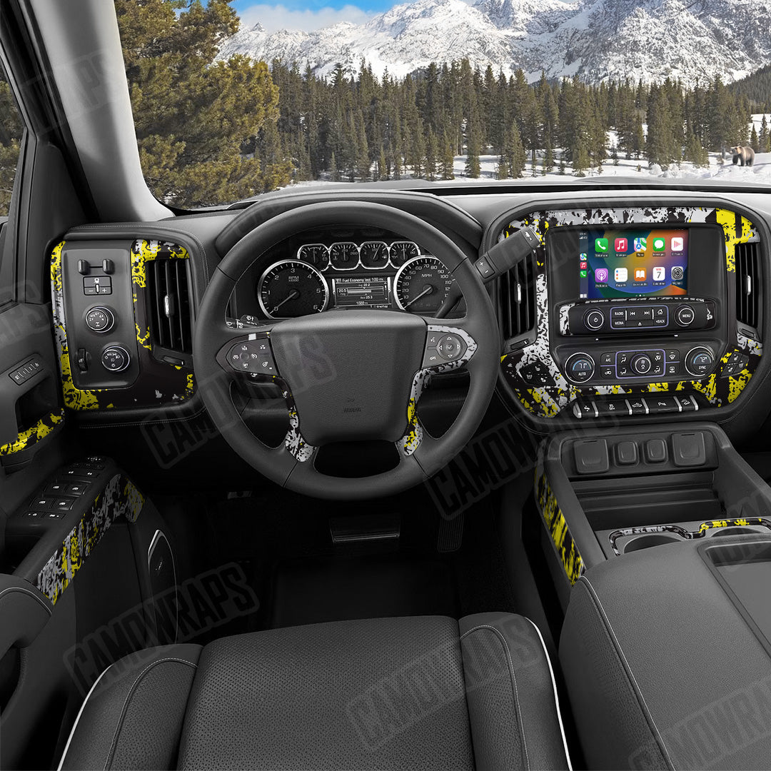 Pasted Yellow Tiger Camo Car Interior Skin