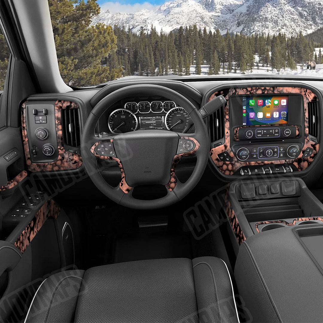 Pulse Coral Camo Car Interior Skin
