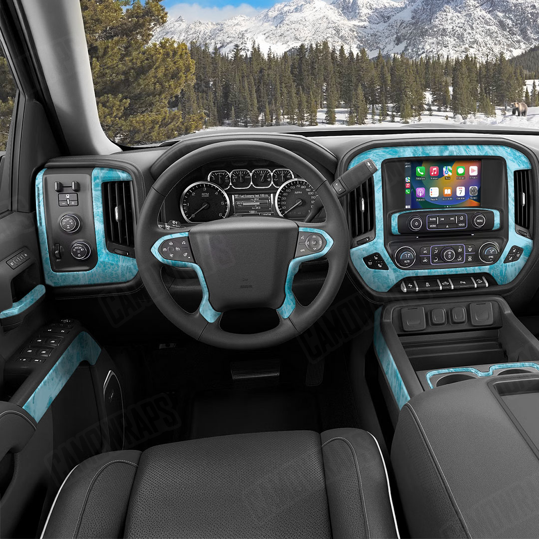 Realtree Aspect Sea Blue Camo Car Interior Skin