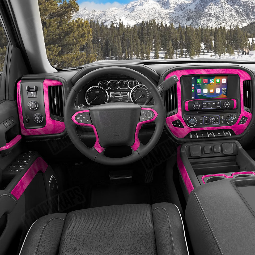 Realtree Fishing Magenta Camo Car Interior Skin