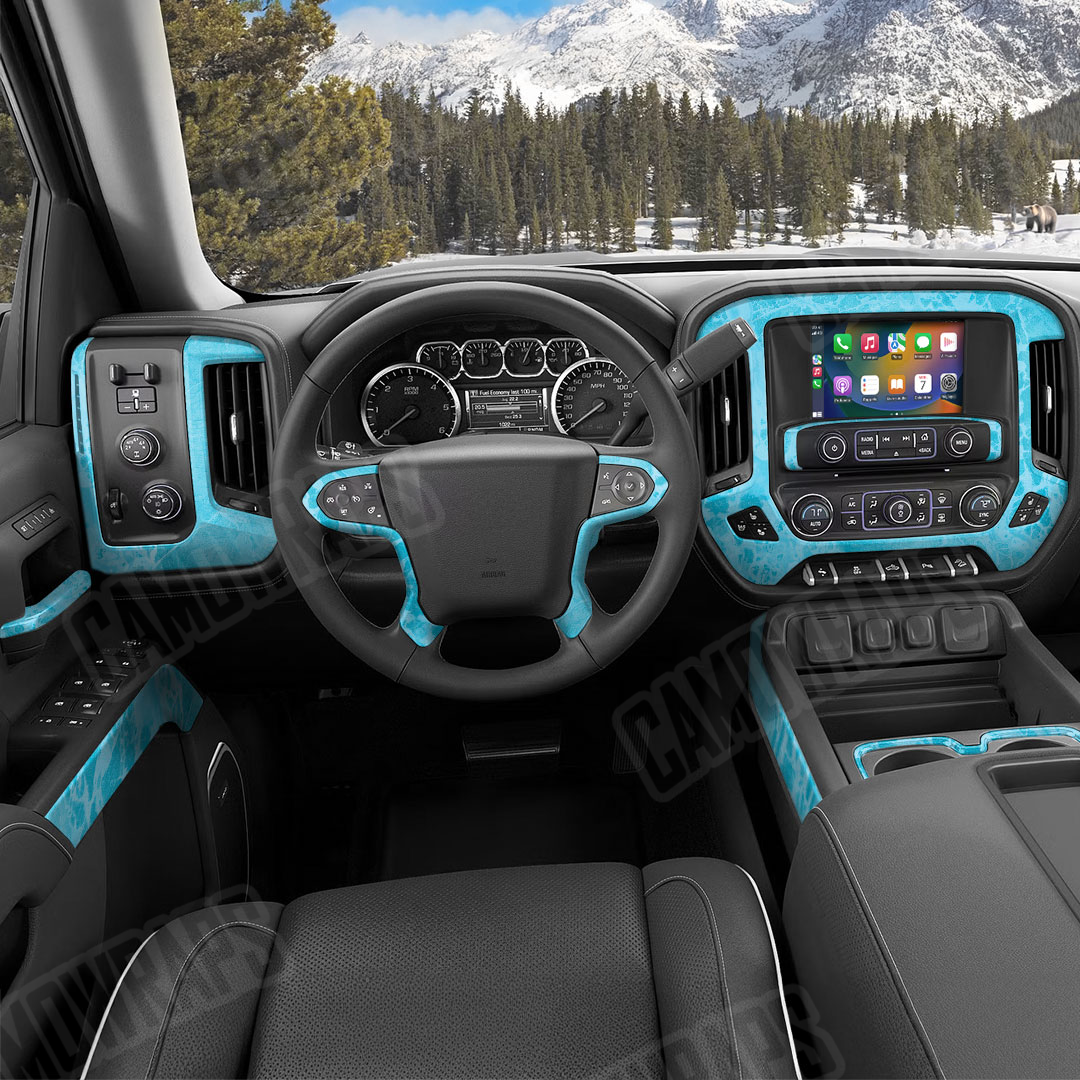 Realtree WAV3 Light Blue Camo Car Interior Skin
