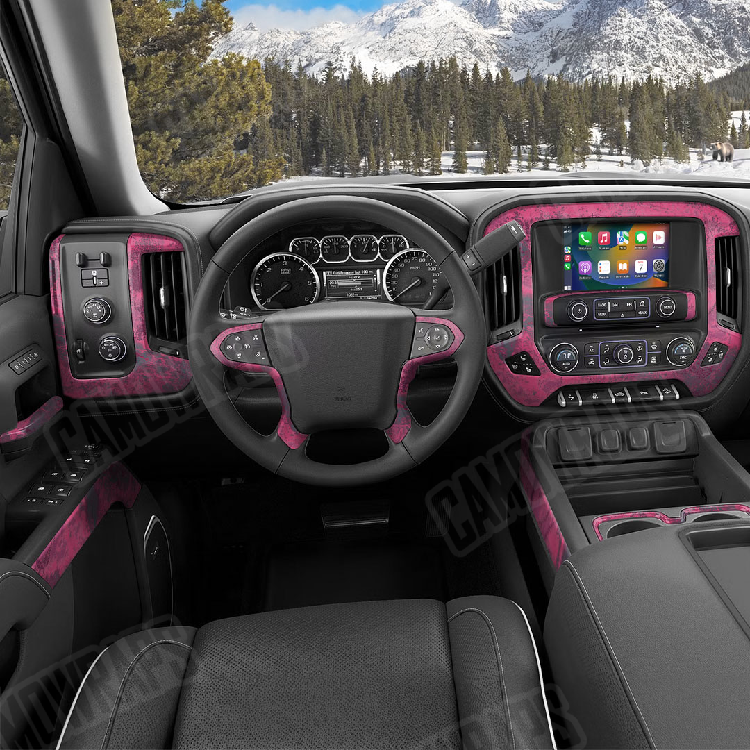 Realtree XTREME Dark Magenta Camo Car Interior Skin