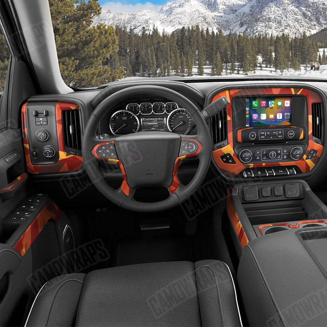 Shattered Autumn Camo Car Interior Skin