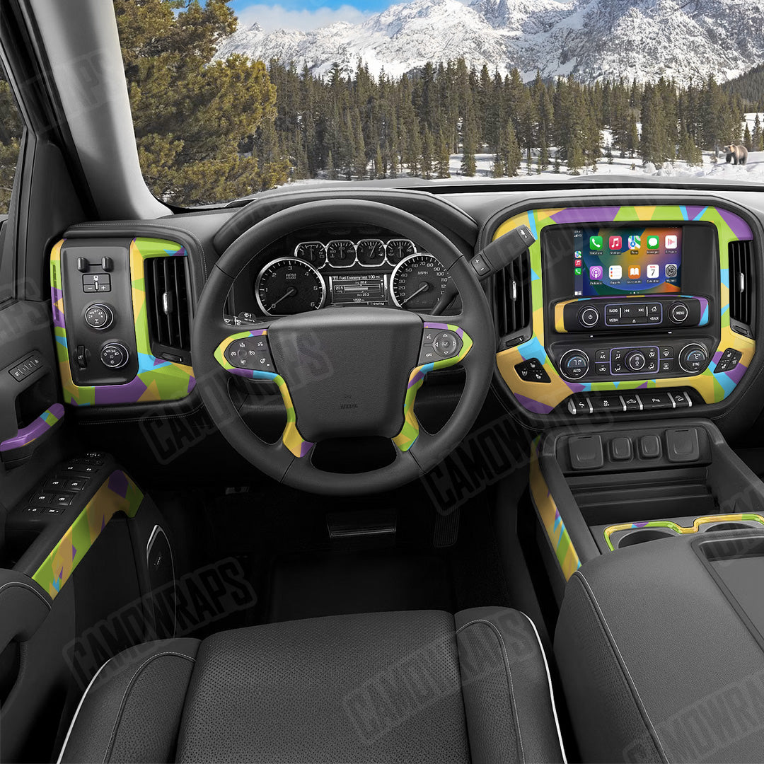 Shattered Carnival Camo Car Interior Skin
