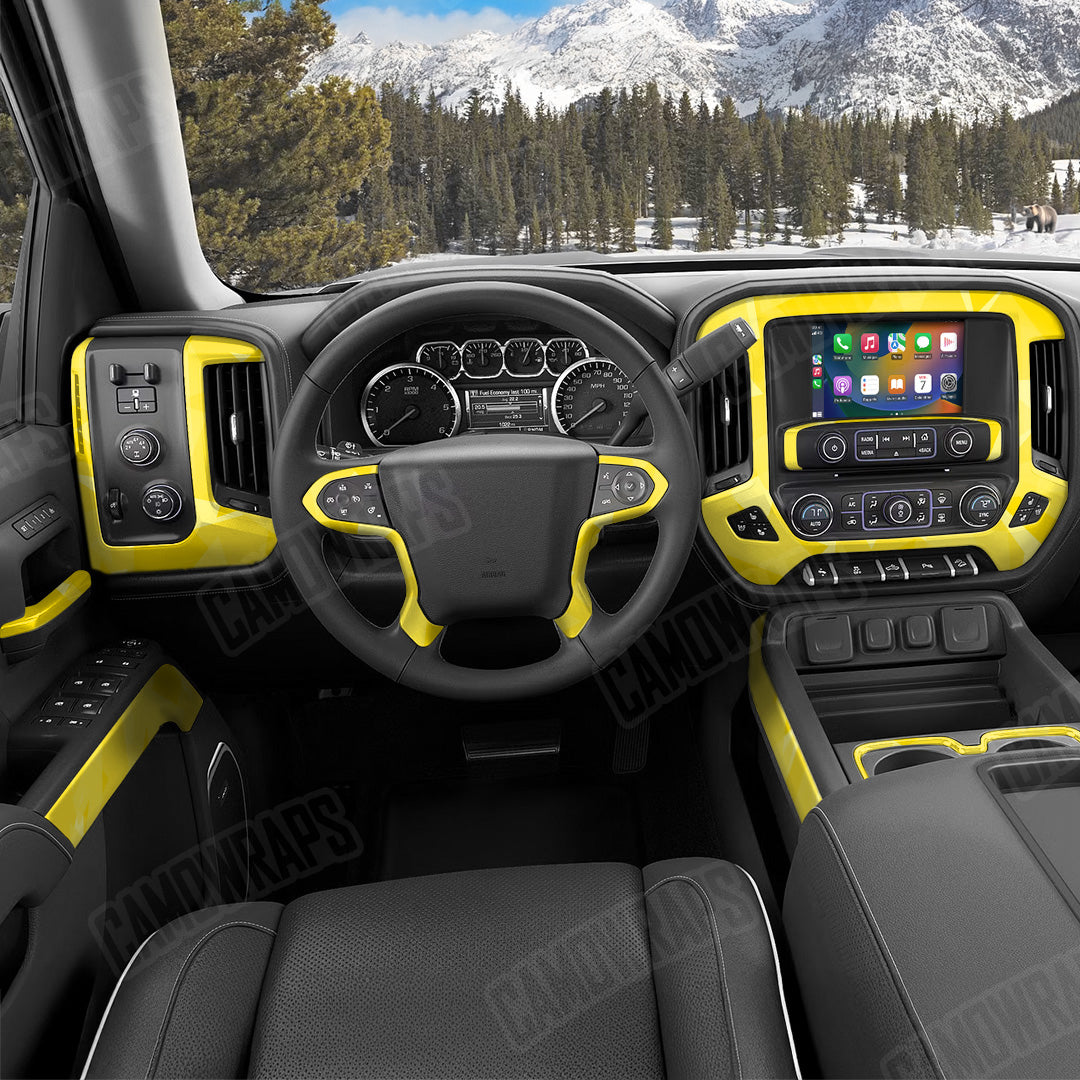 Shattered Elite Yellow Camo Car Interior Skin