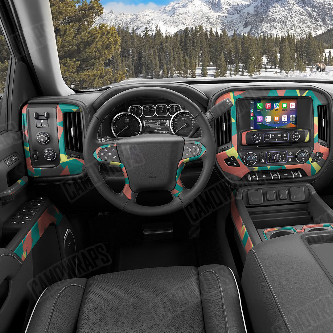 Shattered Fiesta Camo Car Interior Skin