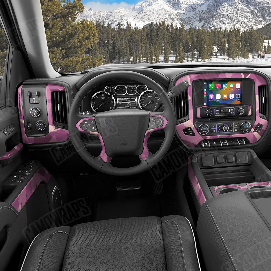 Shattered Floral Camo Car Interior Skin