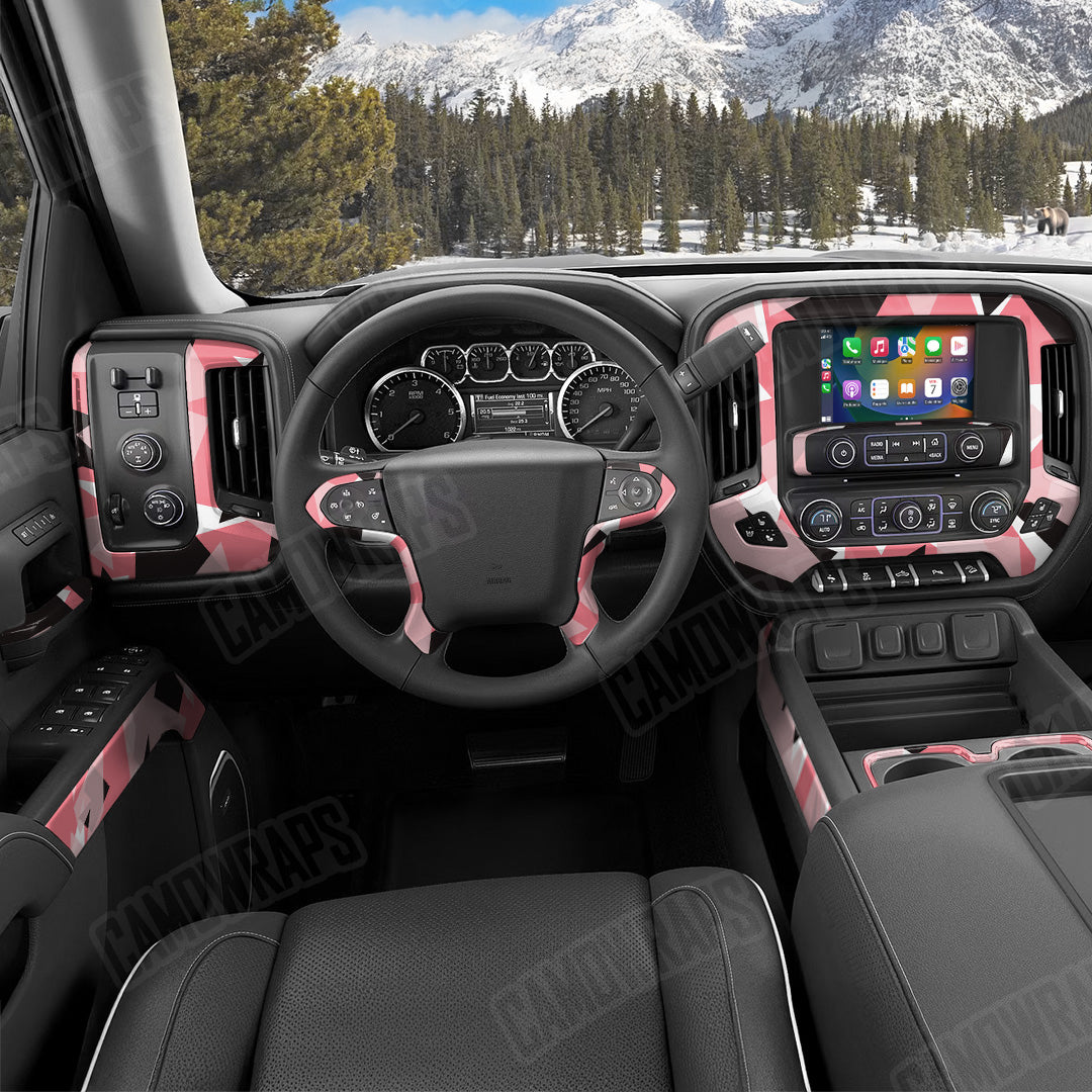 Shattered Pink Camo Car Interior Skin