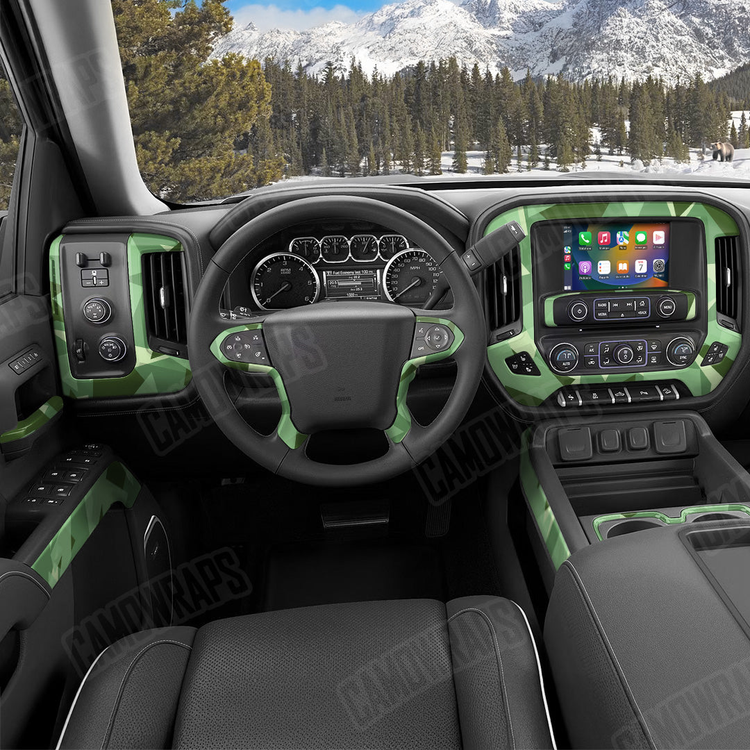 Shattered Pistachio Camo Car Interior Skin