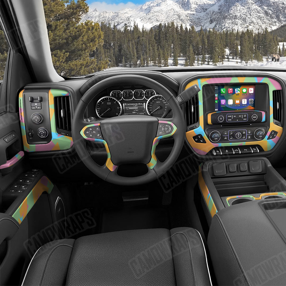 Shattered Sherbert Camo Car Interior Skin