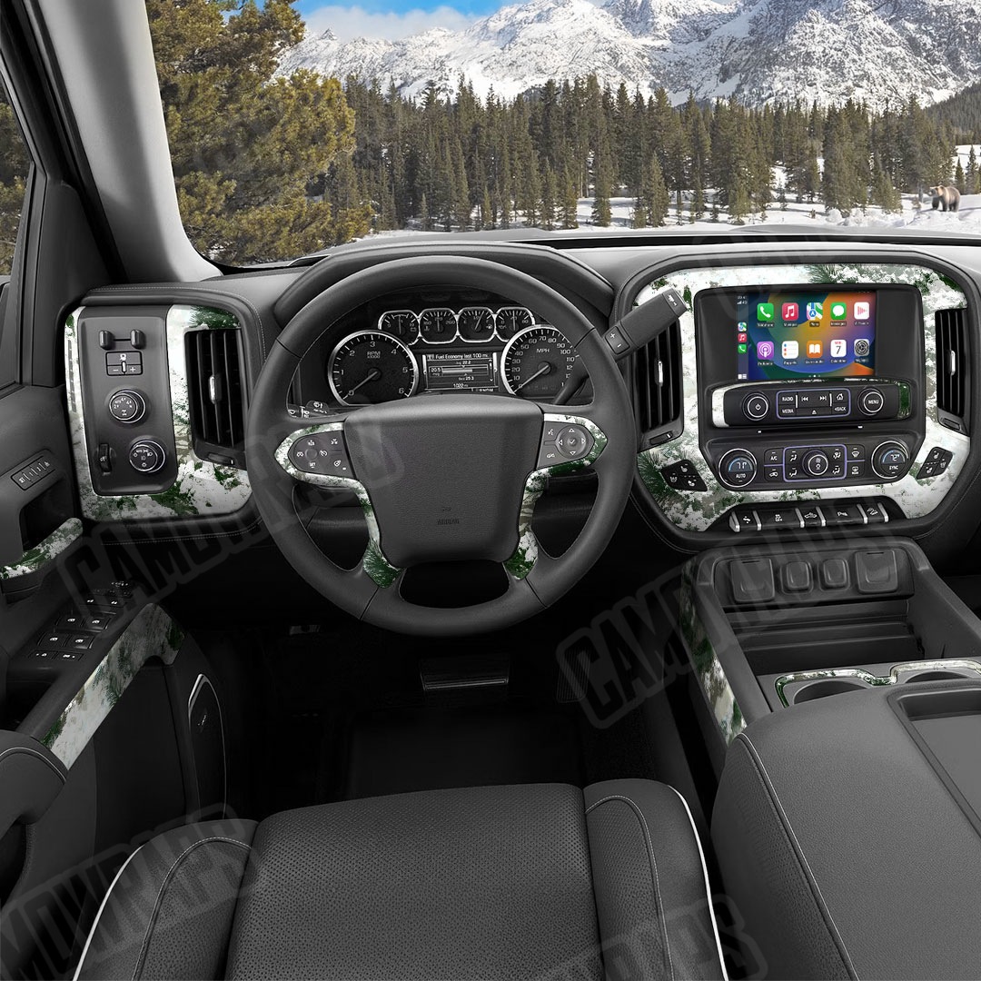 Substrate Snow Spruce Camo Car Interior Skin