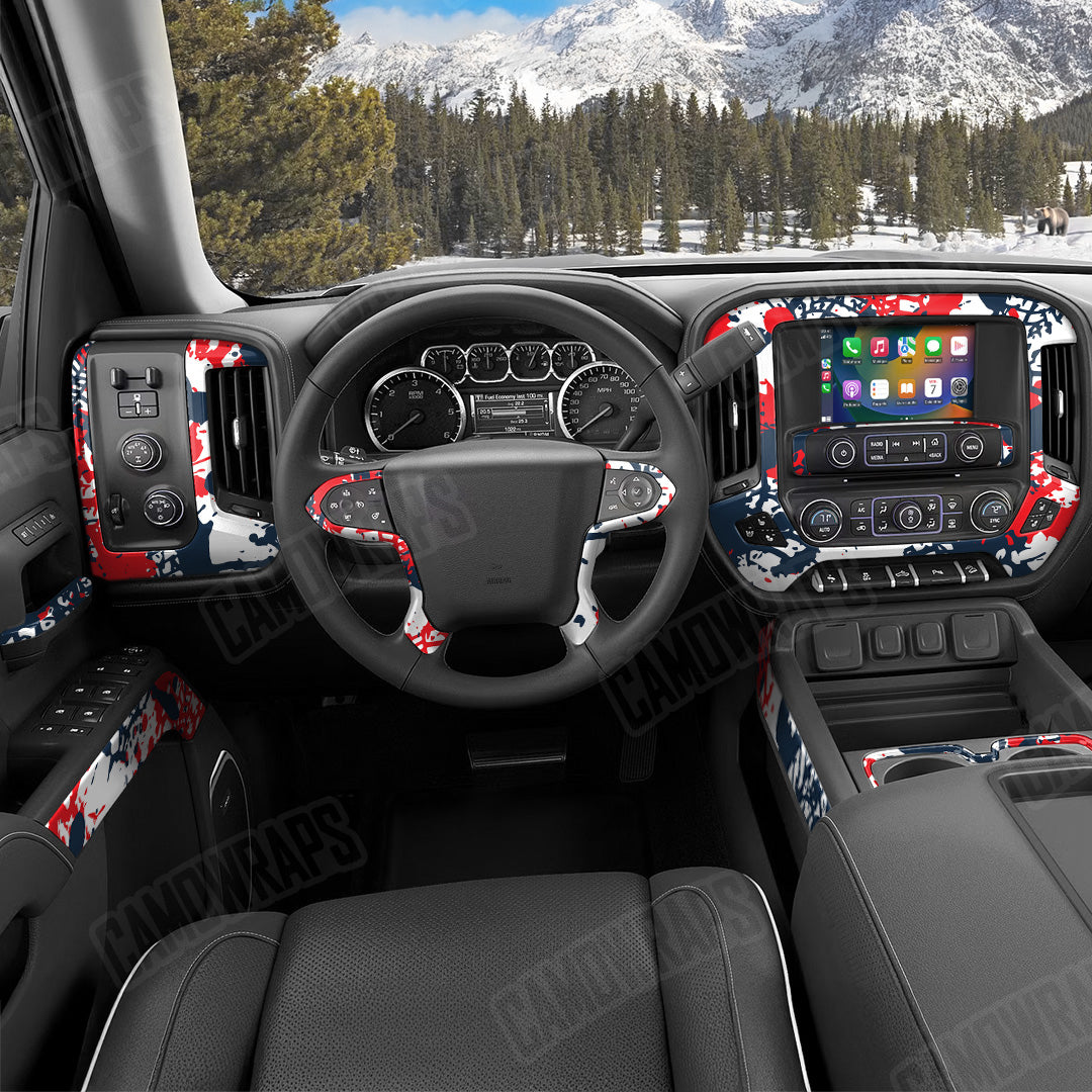 Tire Splatter America Camo Car Interior Skin